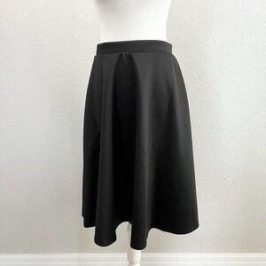 CHRIS & Carol Black A-Line Elastic Waist Midi Skirt M